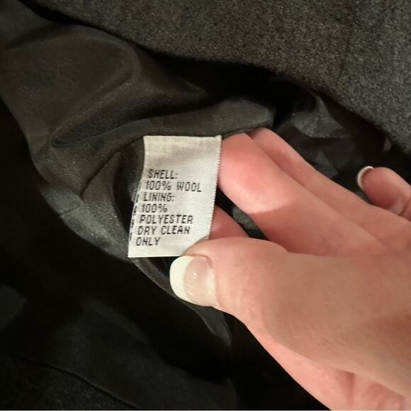 Talbots 100% Wool Gray Full Zip Long Sleeve Blazer Jacket Size‎ 4 - Picture 6 of 8